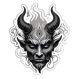 fantasy demon face SVG PNG design with clean design elements