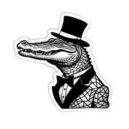 artistic alligator SVG PNG design with clean design elements