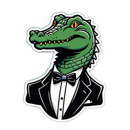 fantasy tuxedo gator SVG PNG design with clean design elements