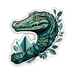 artistic crocodile SVG PNG design with clean design elements