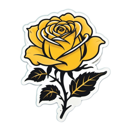 yellow rose floral SVG PNG design with clean design elements, yellow floral elements