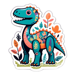 dinosaur stickers SVG PNG design with clean design elements