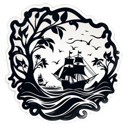 sailing seascape SVG PNG design
