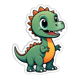 dinosaur cartoon SVG PNG design with clean design elements