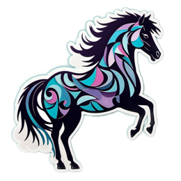 sticker horse SVG PNG design with clean design elements