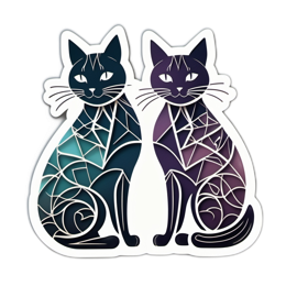 artistic cats SVG PNG design with clean design elements