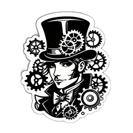 steampunk character gears SVG PNG design with clean design elements
