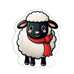 cute sheep sticker SVG PNG design with clean design elements