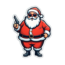 christmas santa gun SVG PNG design with clean design elements