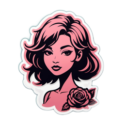 beautiful woman rose SVG PNG design with clean design elements
