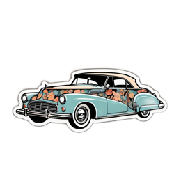 car flower SVG PNG design with peach floral elements