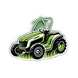 tractor green grass SVG PNG design with clean design elements