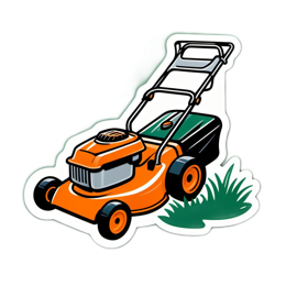 gardening lawnmower SVG PNG design with clean design elements