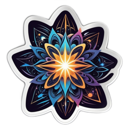 sticker mandala flower SVG PNG design with clean design elements, orange and blue floral elements