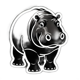 hippopotamus cartoon SVG PNG design with clean design elements