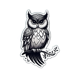 artistic owl sticker SVG PNG design