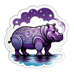 fantasy hyppopotamus SVG PNG design with clean design elements