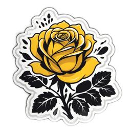 yellow rose sticker floral SVG PNG design with clean design elements, yellow floral elements