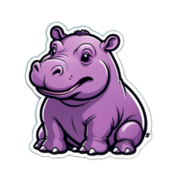 hippo funny cartoon SVG PNG design with clean design elements