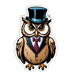 fancy owl SVG PNG design with clean design elements