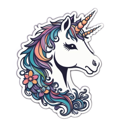 unicorn floral SVG PNG design with floral elements