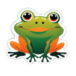 frog sticker SVG PNG design with clean design elements