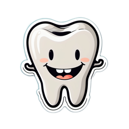 cartoon tooth character SVG PNG design with clean design elements