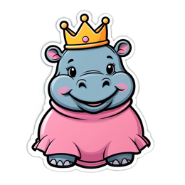 fantasy princess hippo SVG PNG design