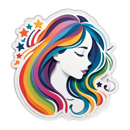 colorful hair SVG PNG design