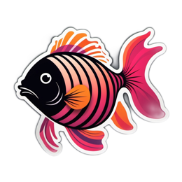 colorful fish SVG PNG design with clean design elements