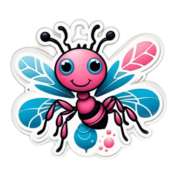 cartoon insect SVG PNG design with clean design elements