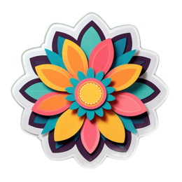 flower colorful SVG PNG design with clean design elements, orange and pink floral elements