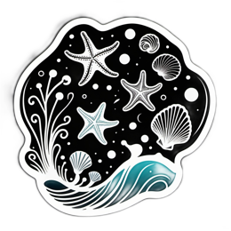 seashells stars SVG PNG design with clean design elements