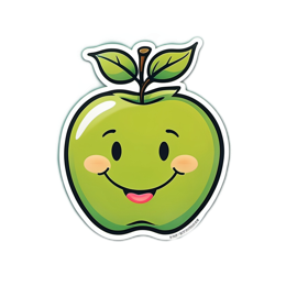 smiling apple SVG PNG design with clean design elements