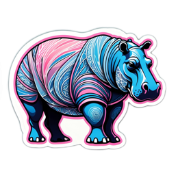 artistic hippo SVG PNG design with clean design elements