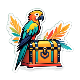 parrot treasure chest SVG PNG design