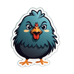cartoon bird character SVG PNG design with clean design elements