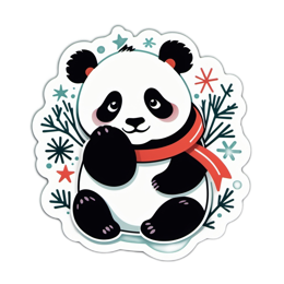panda winter SVG PNG design with clean design elements