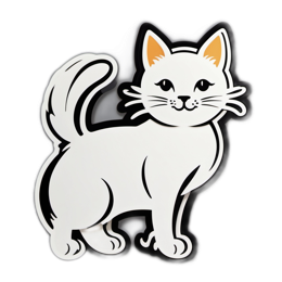 pets cat sticker SVG PNG design with clean design elements