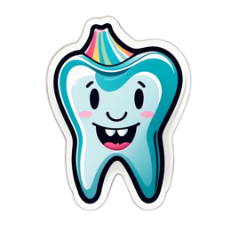 sticker cartoon tooth SVG PNG design