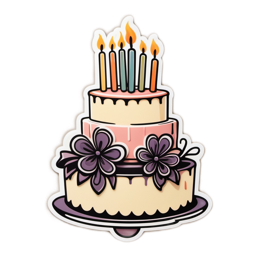 birthday cake flowers SVG PNG design with pink and red floral elements