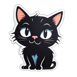 cute black cat SVG PNG design with clean design elements