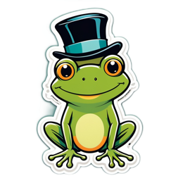 frog funny sticker SVG PNG design with clean design elements