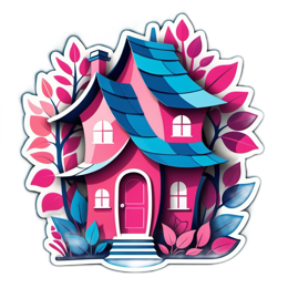 fantasy house leaves SVG PNG design with clean design elements
