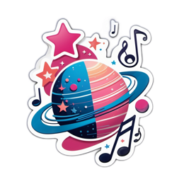 space music stickers SVG PNG design with clean design elements