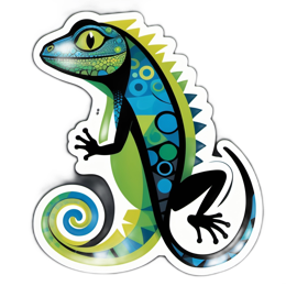 lizard colorful SVG PNG design with clean design elements