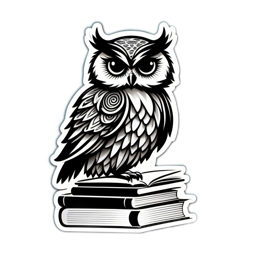 owl books blackandwhite SVG PNG design