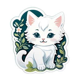 sticker cat flora SVG PNG design