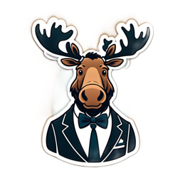 sticker moose SVG PNG design with clean design elements