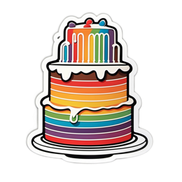 cake colorful rainbow SVG PNG design with clean design elements